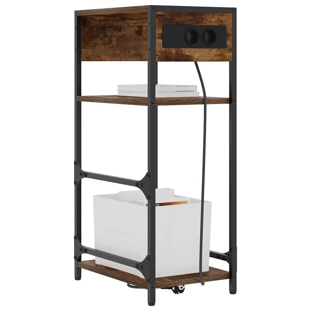 Bedside Cabinet Smoked Oak 40 x 27 x 76 cm