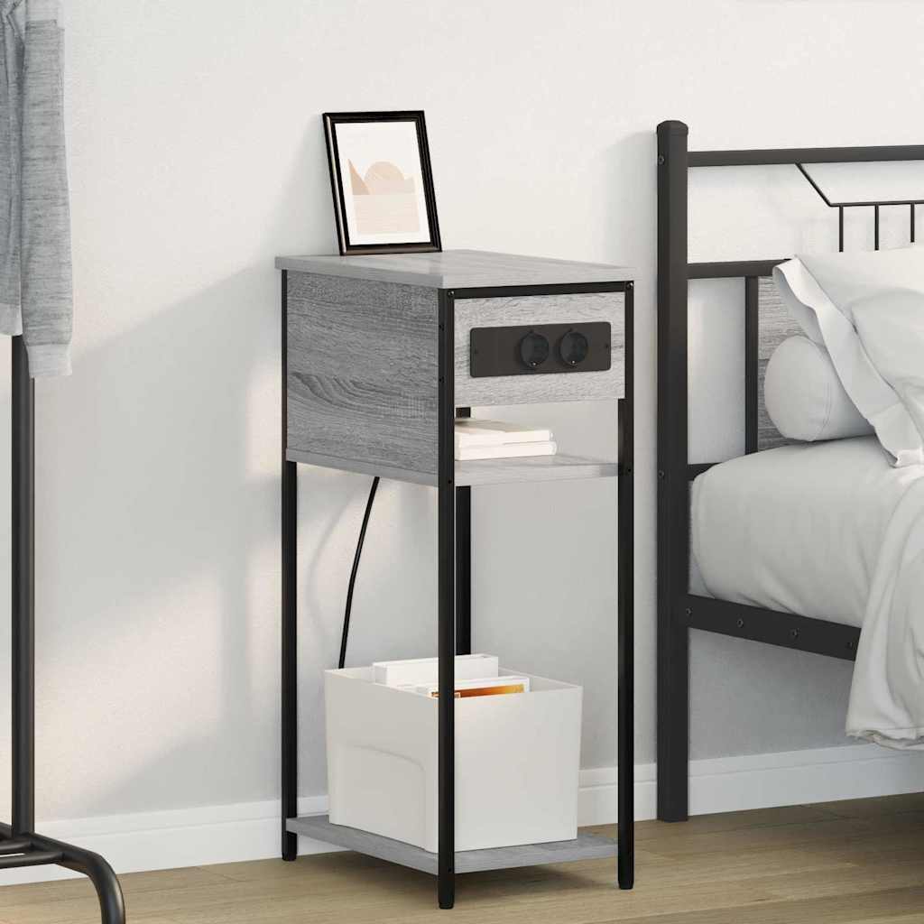 Bedside Cabinet Grey Sonoma 41 x 28 x 76 cm