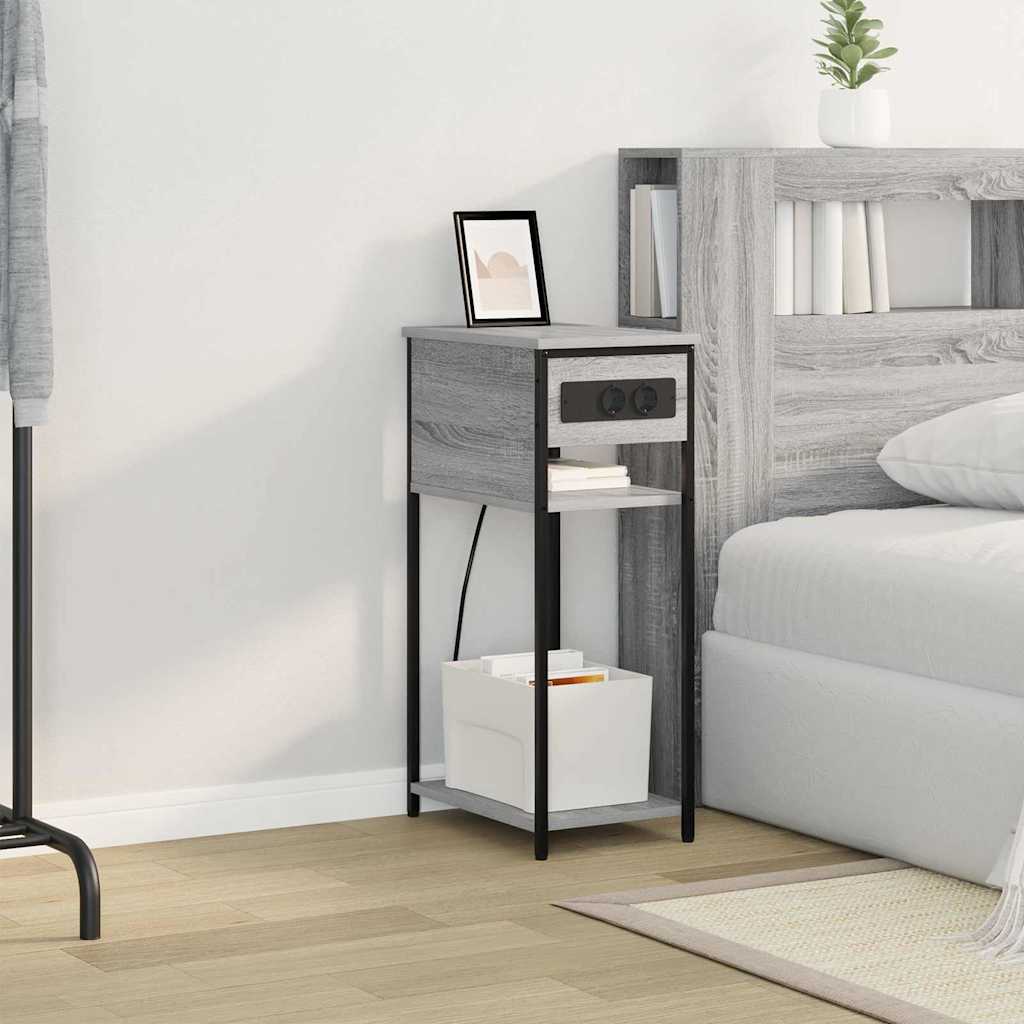 Bedside Cabinet Grey Sonoma 41 x 28 x 76 cm
