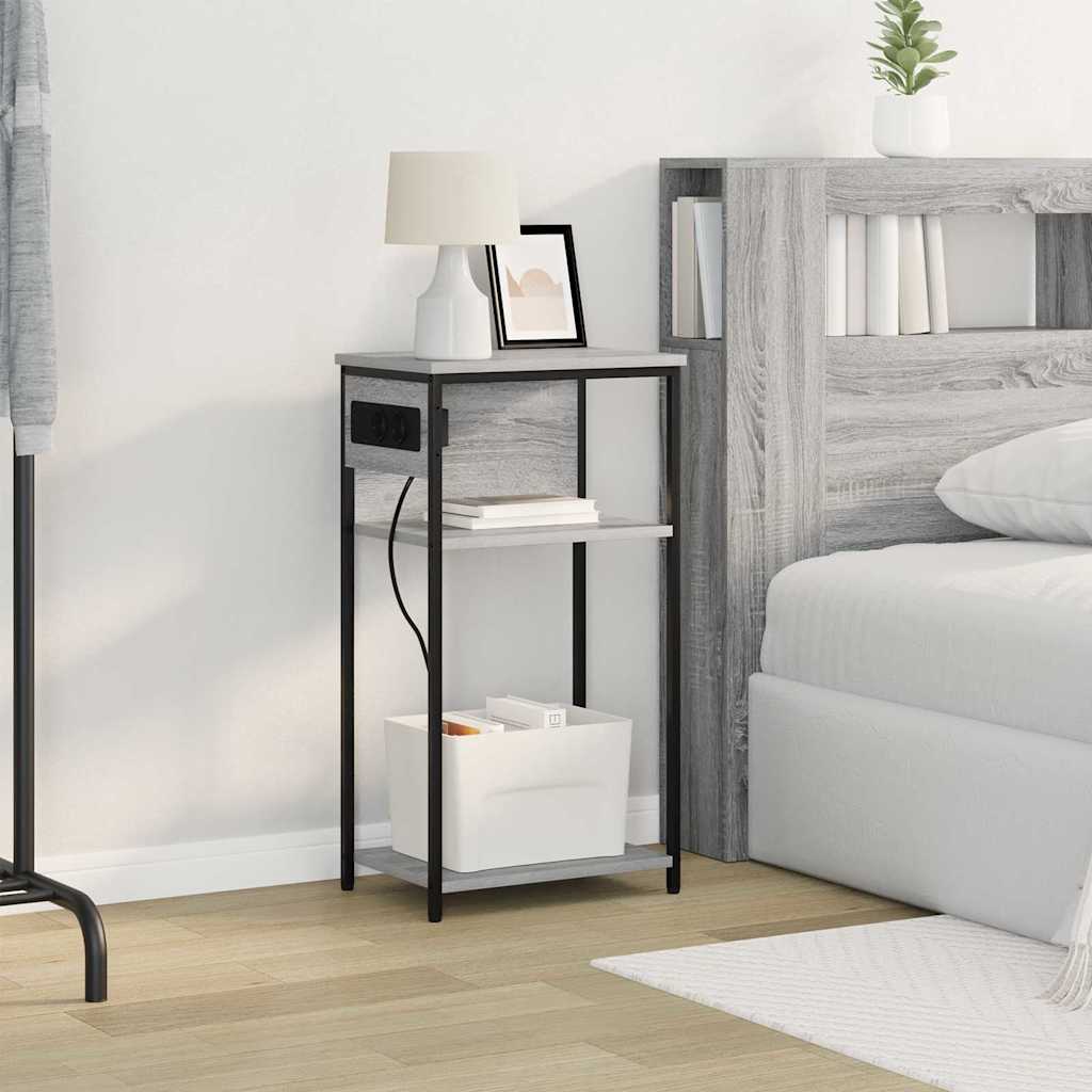 Bedside Cabinet Grey Sonoma 41 x 28 x 76 cm