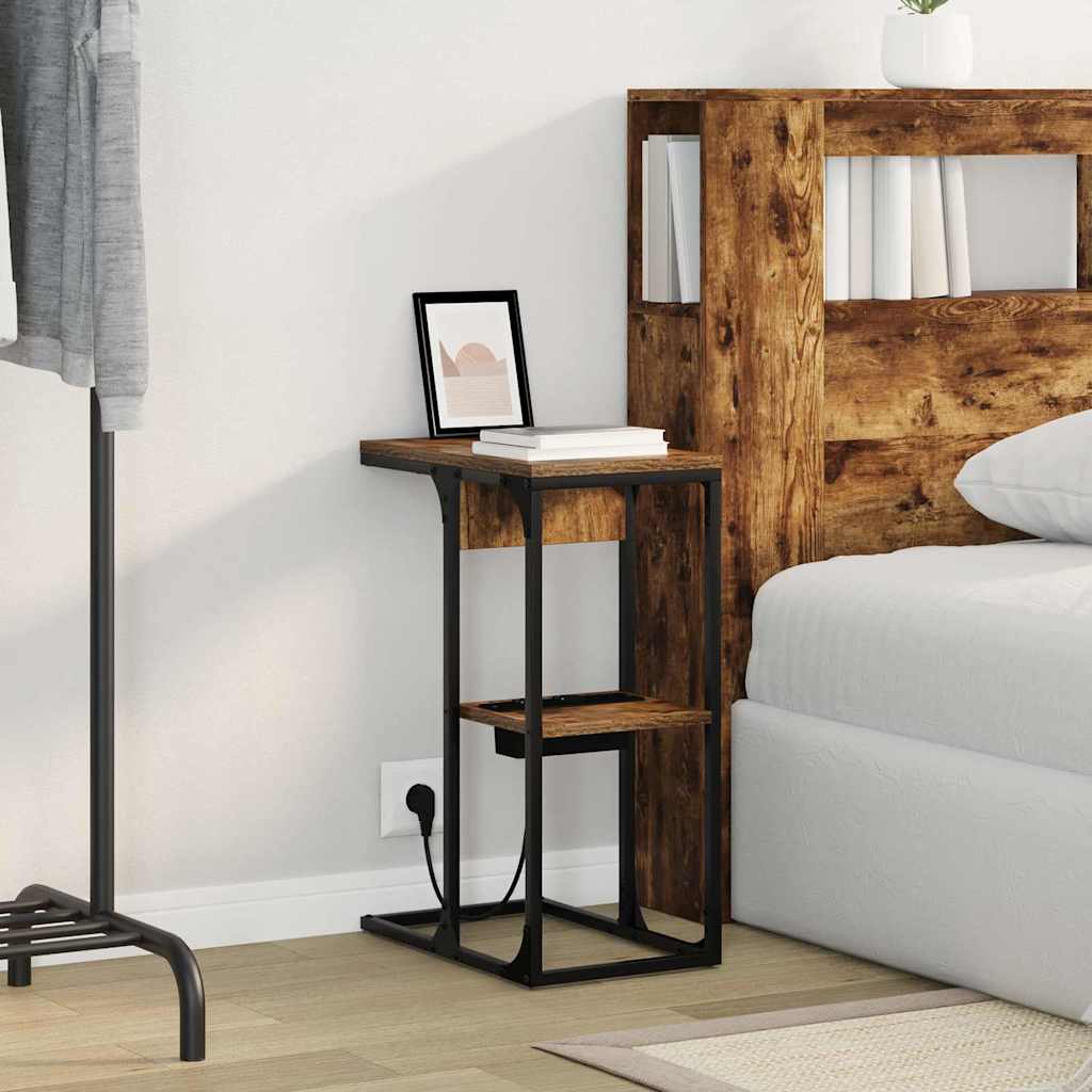 Bedside cabinet Smoked oak 41.5 x 26 x 60.5 cm