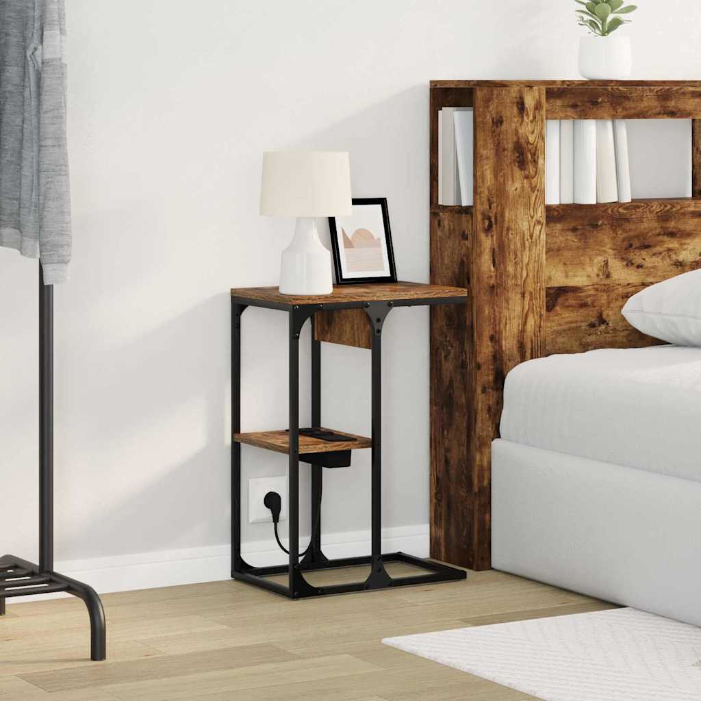 Bedside cabinet Smoked oak 41.5 x 26 x 60.5 cm