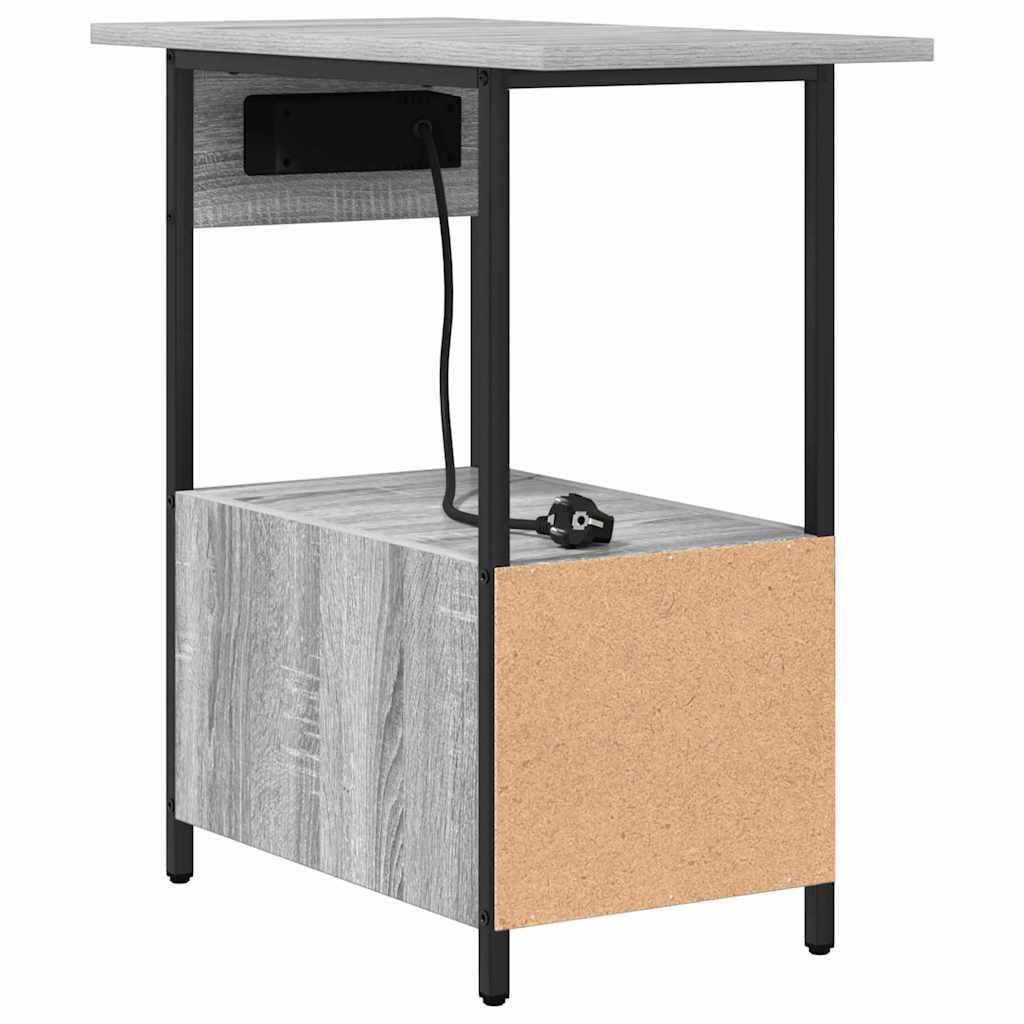 Nightstand with a drawer Grey Sonoma 60 x 30 x 61 cm