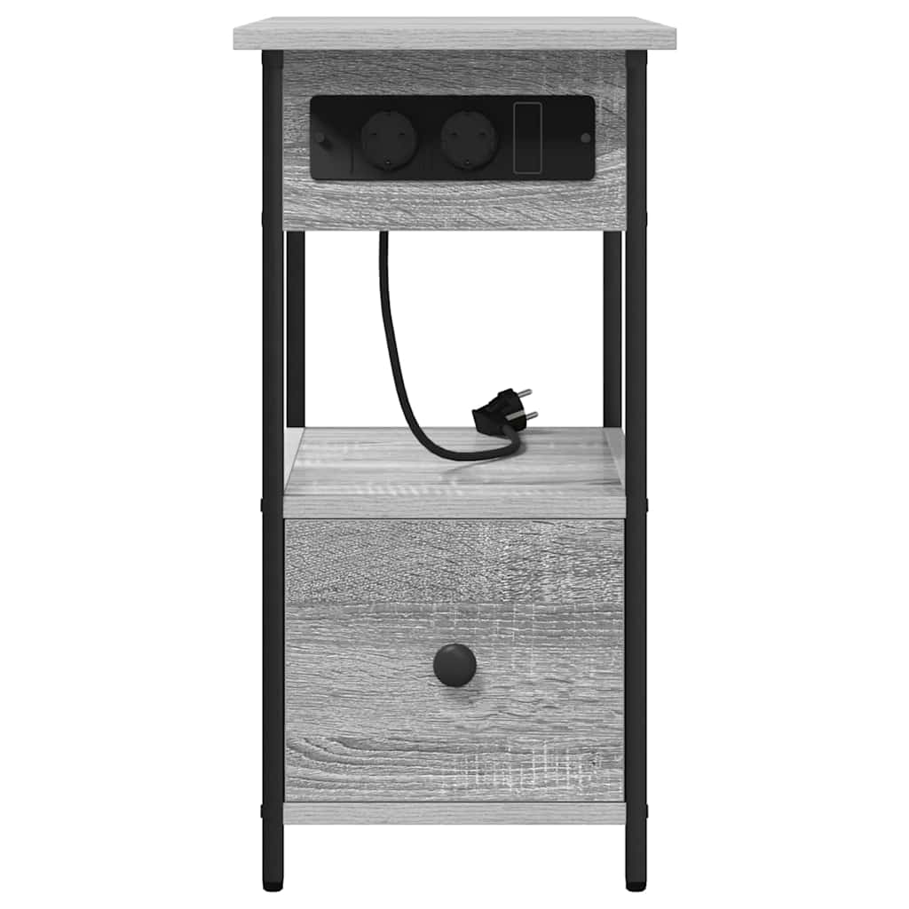 Nightstand with a drawer Grey Sonoma 60 x 30 x 61 cm