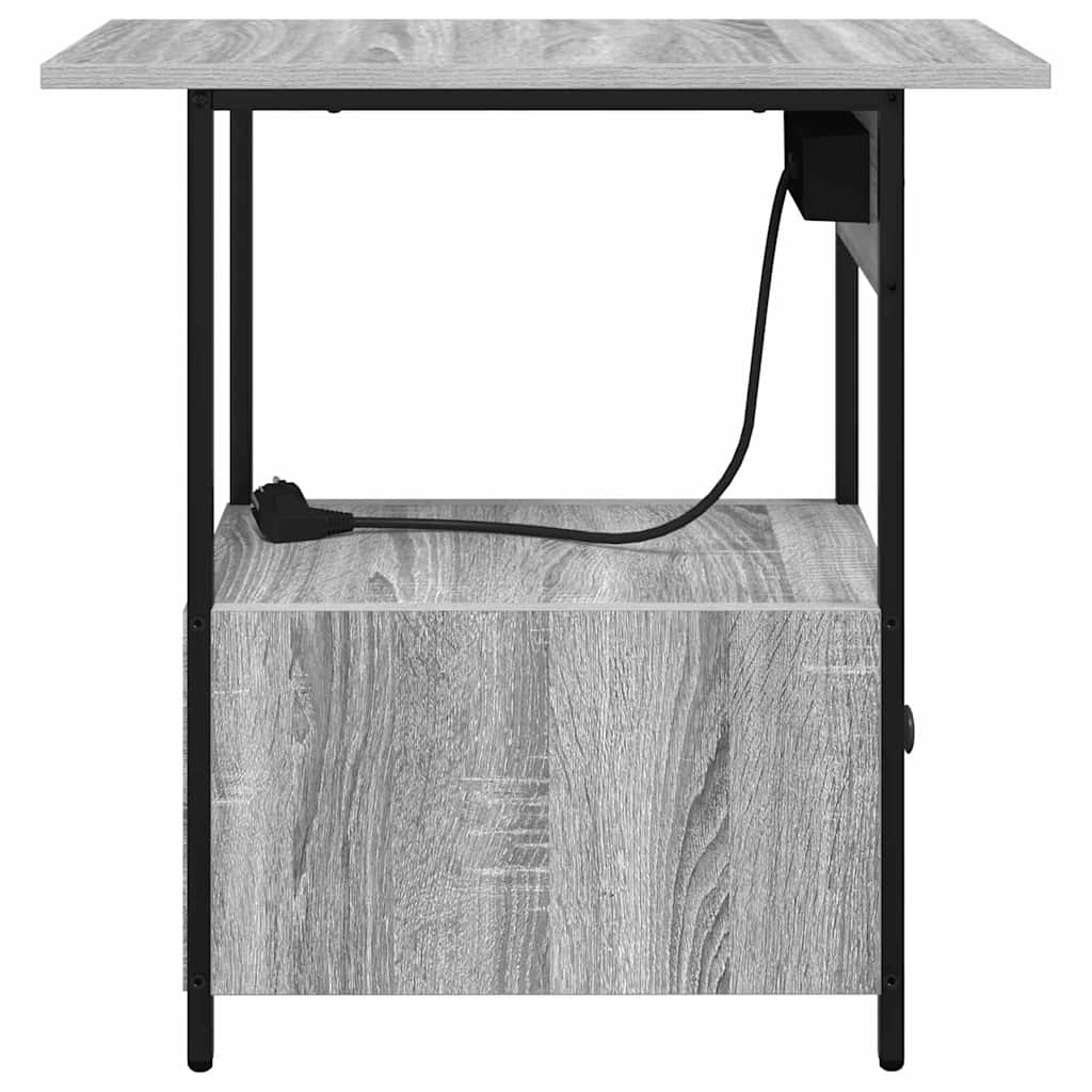 Nightstand with a drawer Grey Sonoma 60 x 30 x 61 cm