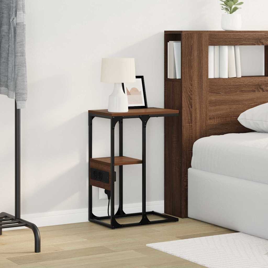 Bedside cabinet with drawer brown oak 41.5 x 26 x 60.5 cm