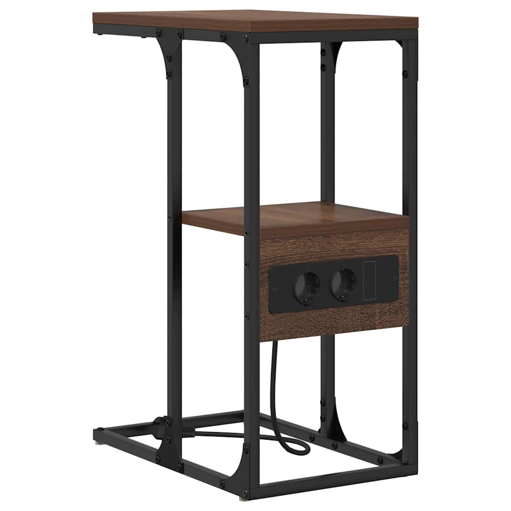 Bedside cabinet with drawer brown oak 41.5 x 26 x 60.5 cm
