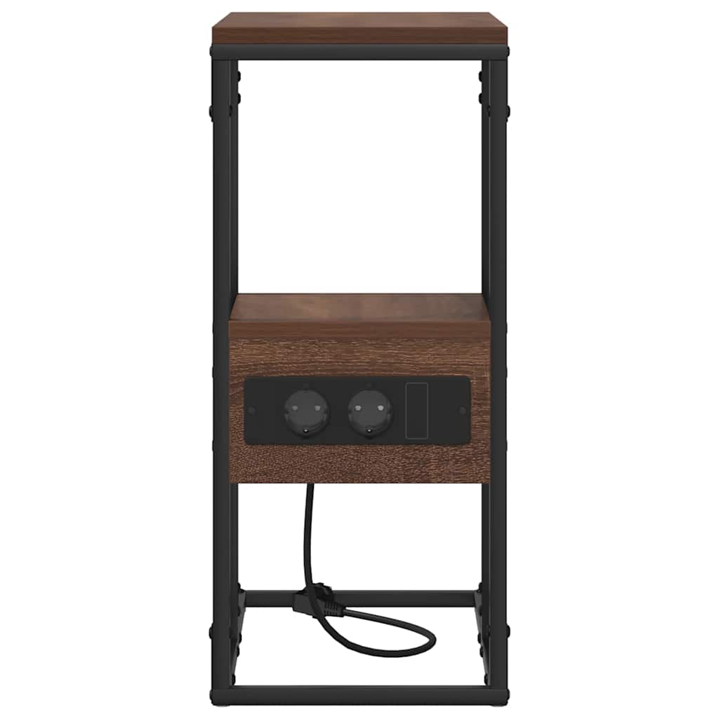 Bedside cabinet with drawer brown oak 41.5 x 26 x 60.5 cm