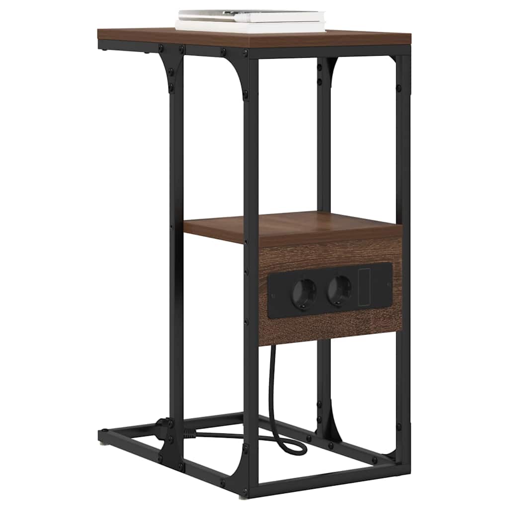 Bedside cabinet with drawer brown oak 41.5 x 26 x 60.5 cm