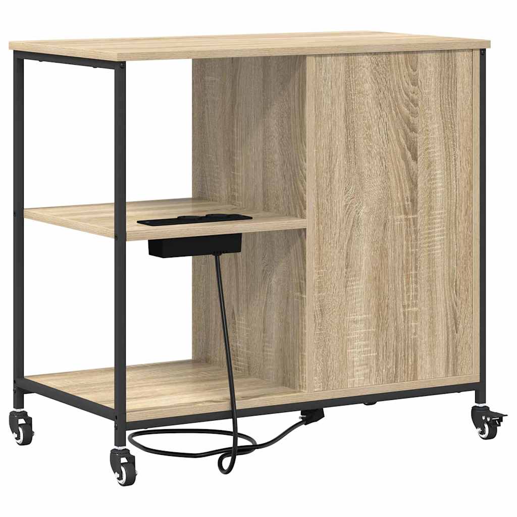 Kumode ar uzlādes staciju ozolkoka Sonomas apdarē 76 x 41 x 72 cm