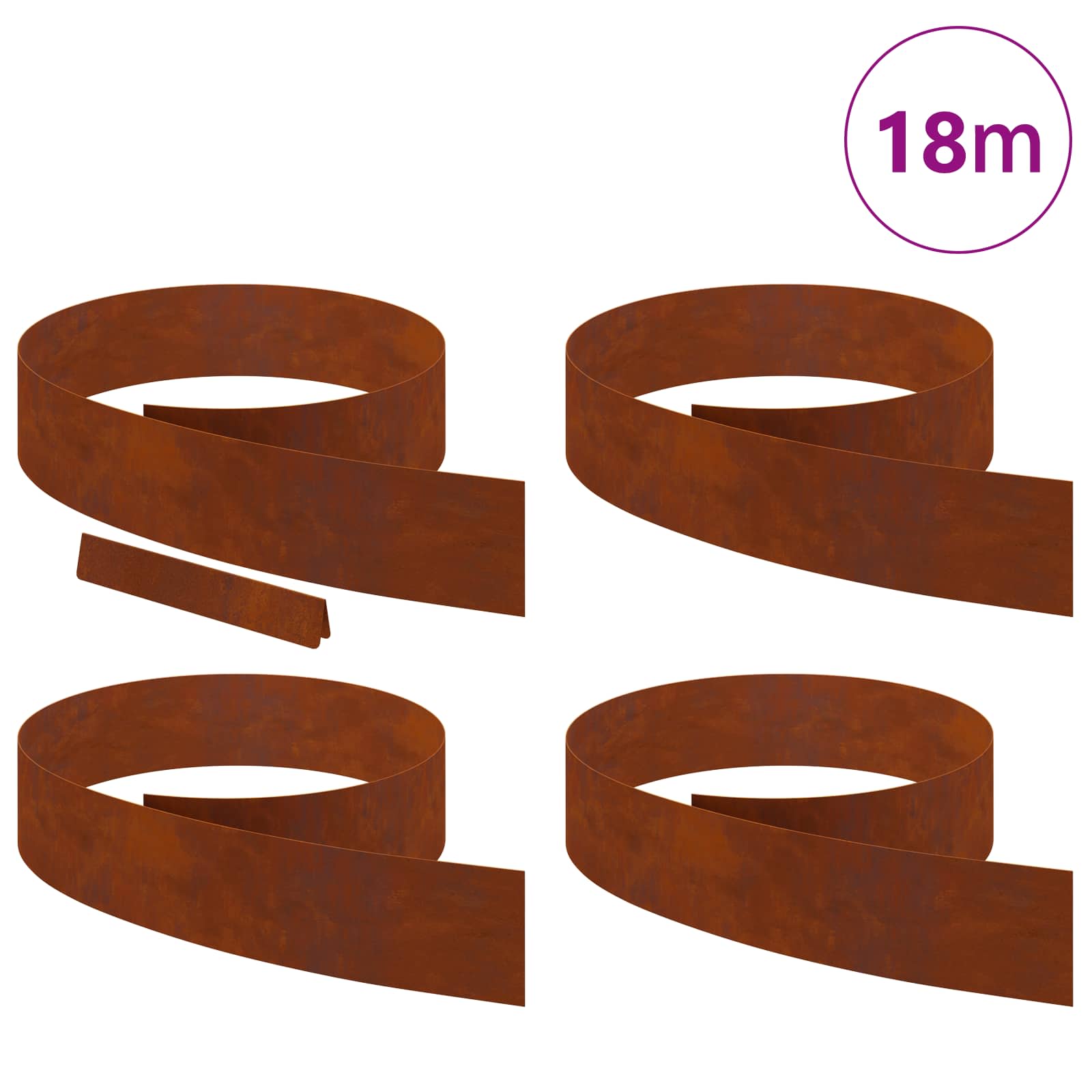 Vejo kraštas 4 pcs Rūdijanti 450 x 0.05 x 15 cm