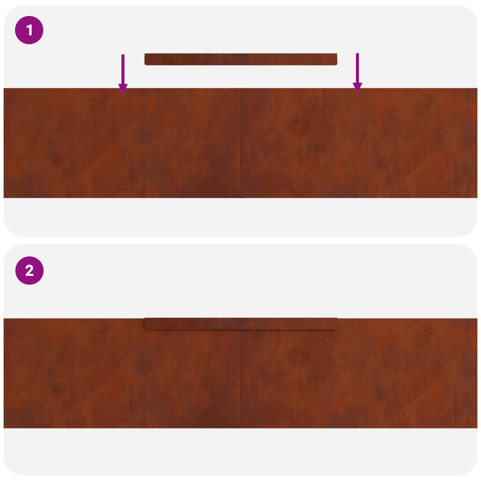 Vejo kraštas 4 pcs Rūdijanti 450 x 0,05 x 20 cm