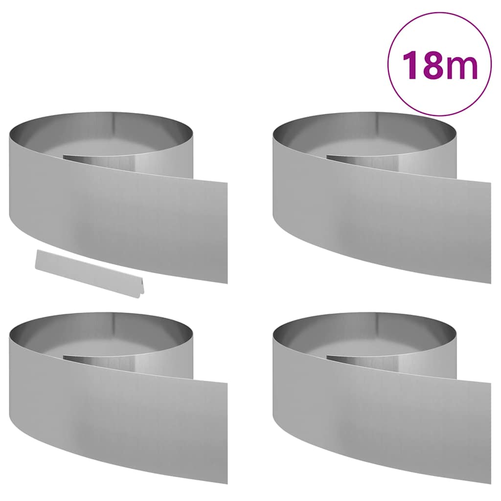 Vejo kraštas 4 pcs Sidabro 450 x 0,05 x 25 cm Cinkuota plienas