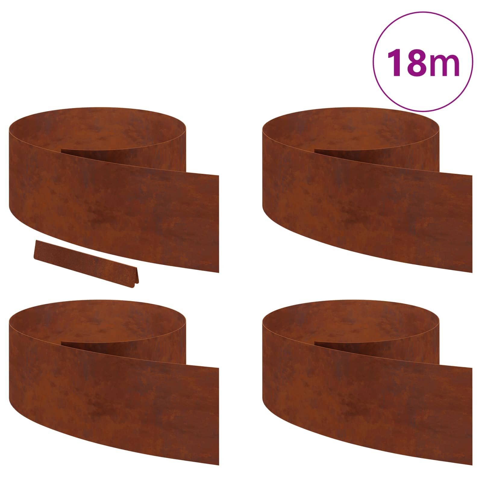 Vejo kraštas 4 pcs Rūdijanti 450 x 0,05 x 25 cm
