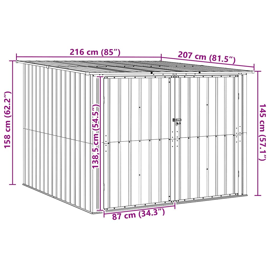 Bicycle storage DUNMORE, anthracite, 215x206cm