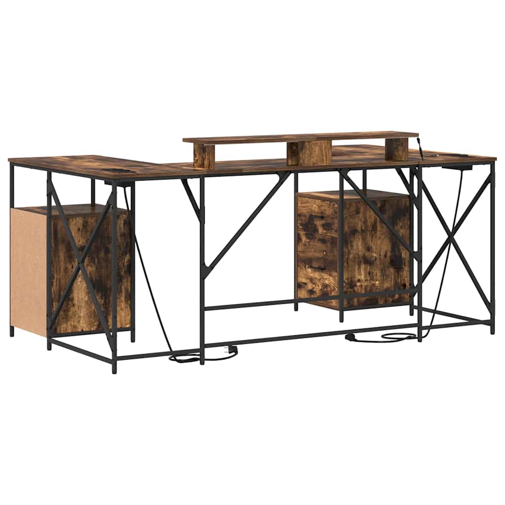 Stalas Rūkytas ąžuolas 182 x 101 x 87.5 cm Apdirbta mediena