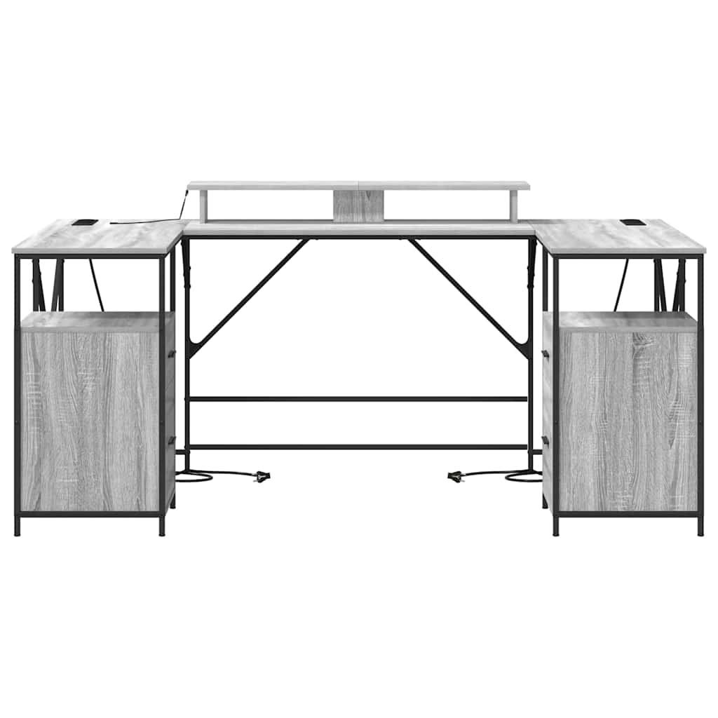 Stalas Pilkas sonoma 182 x 101 x 87.5 cm Apdirbta mediena