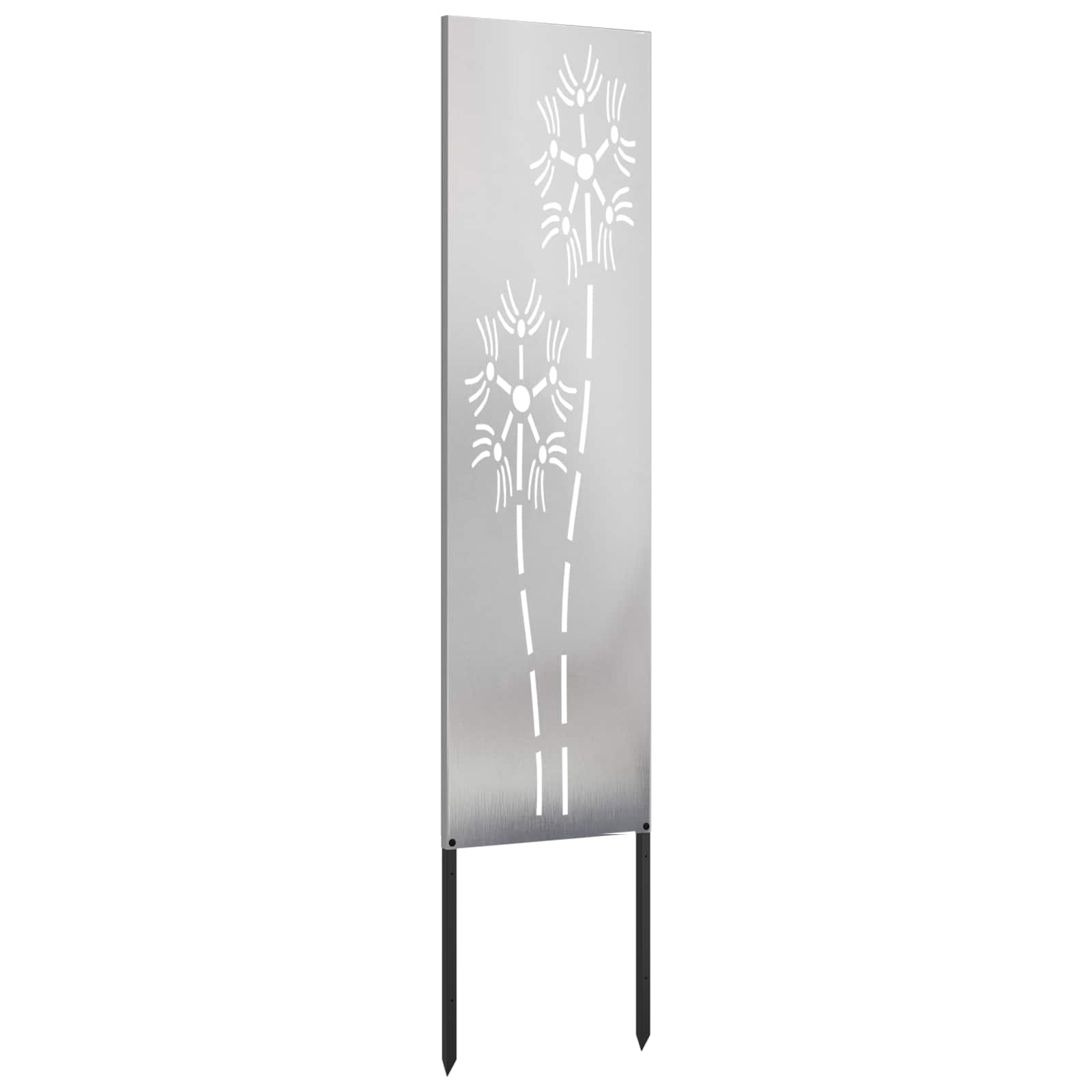 Sodo privatumo ekranas Sidabro 32 x 140 cm Nerūdijantis plienas