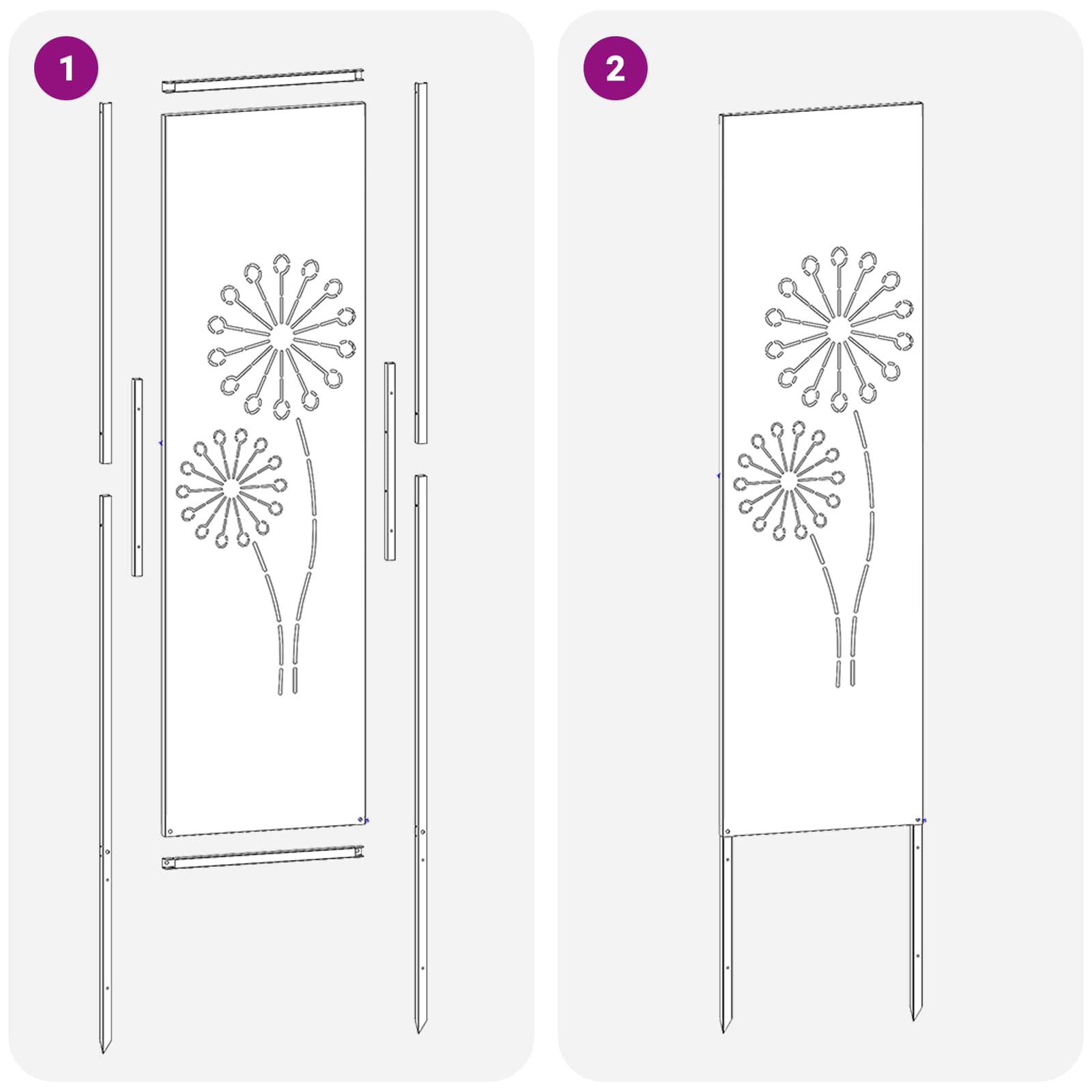 Garden Privacy Screen Fretwork Black 32 x 140 cm