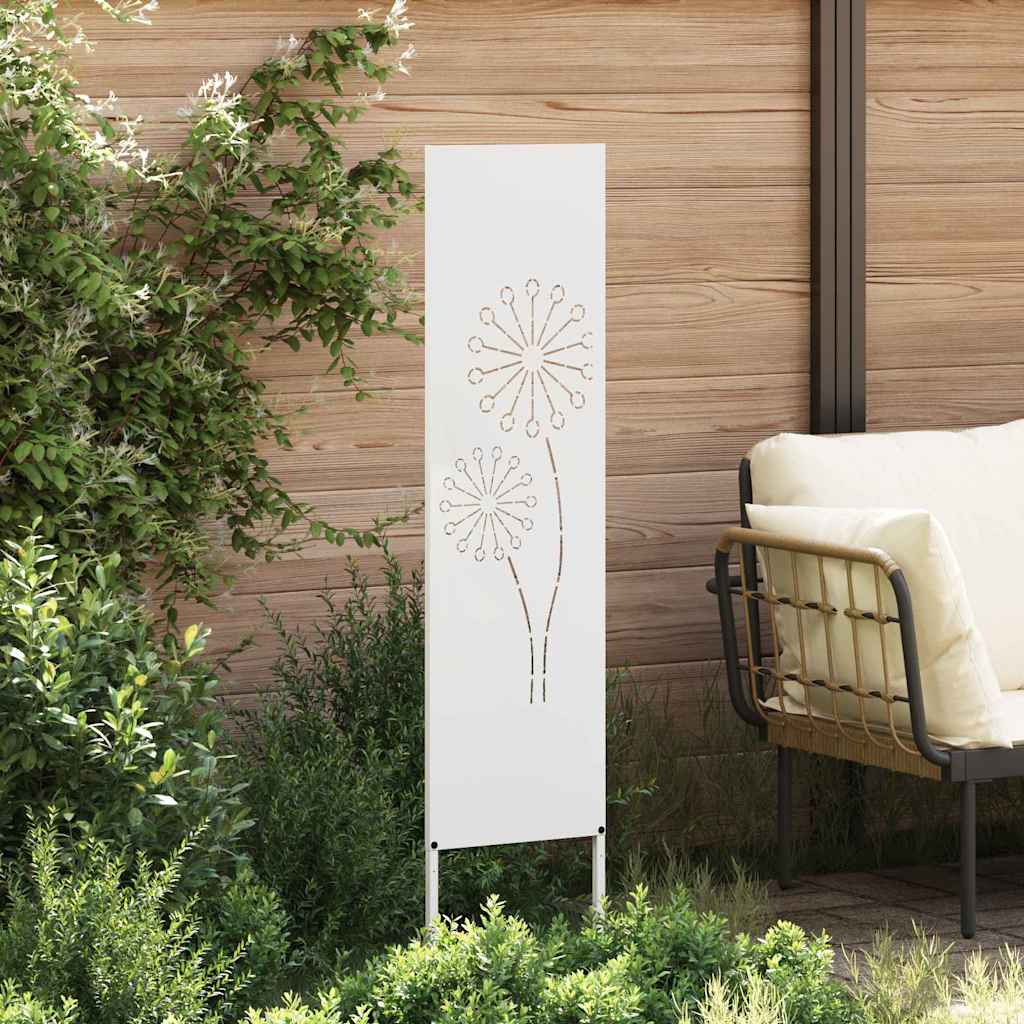 Garden Privacy Screen "Fretwork" White 32 x 140 cm