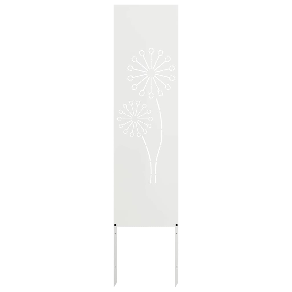 Garden Privacy Screen "Fretwork" White 32 x 140 cm