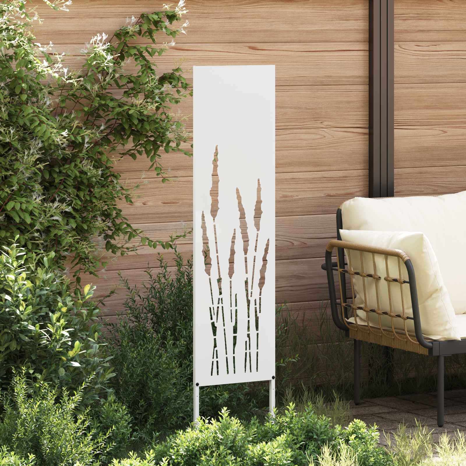 Sodo privatumo ekranas „Fretwork“ Balta 32 x 140 cm
