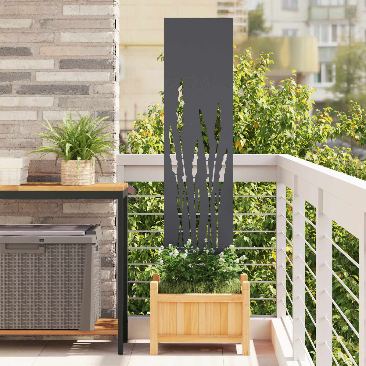 Sodo privatumo ekranas „Fretwork“ Antracitas 32 x 140 cm