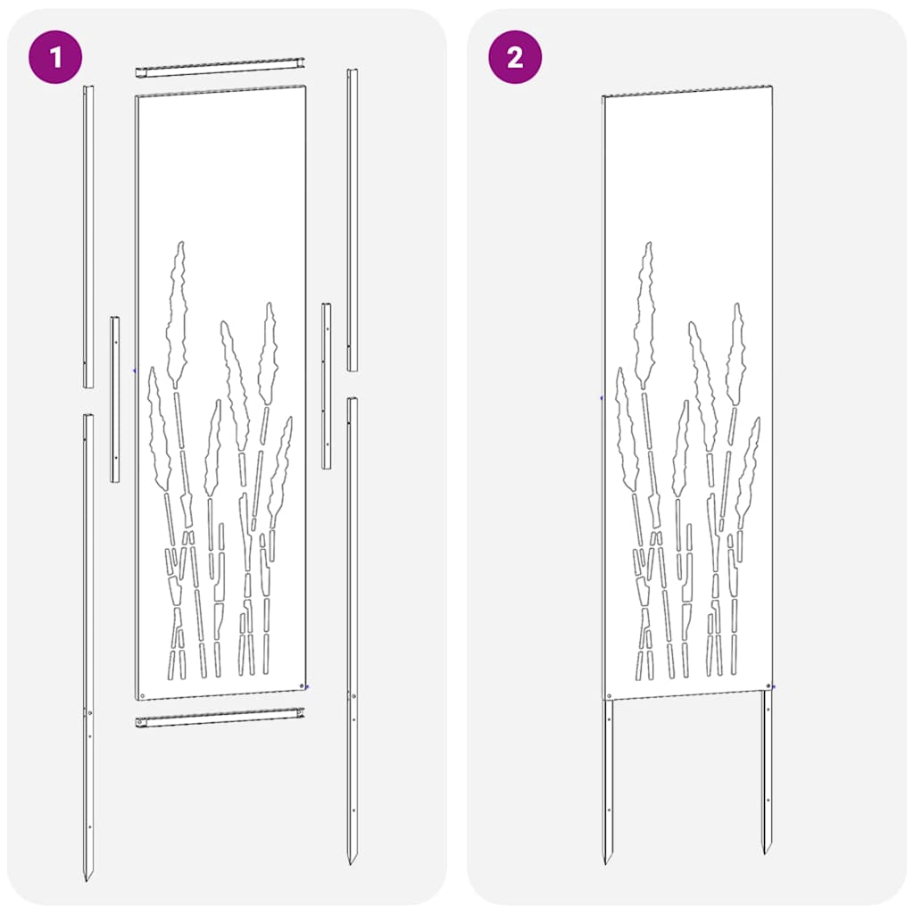 Garden Privacy Screen Silver 32 x 140 cm Stainless Steel