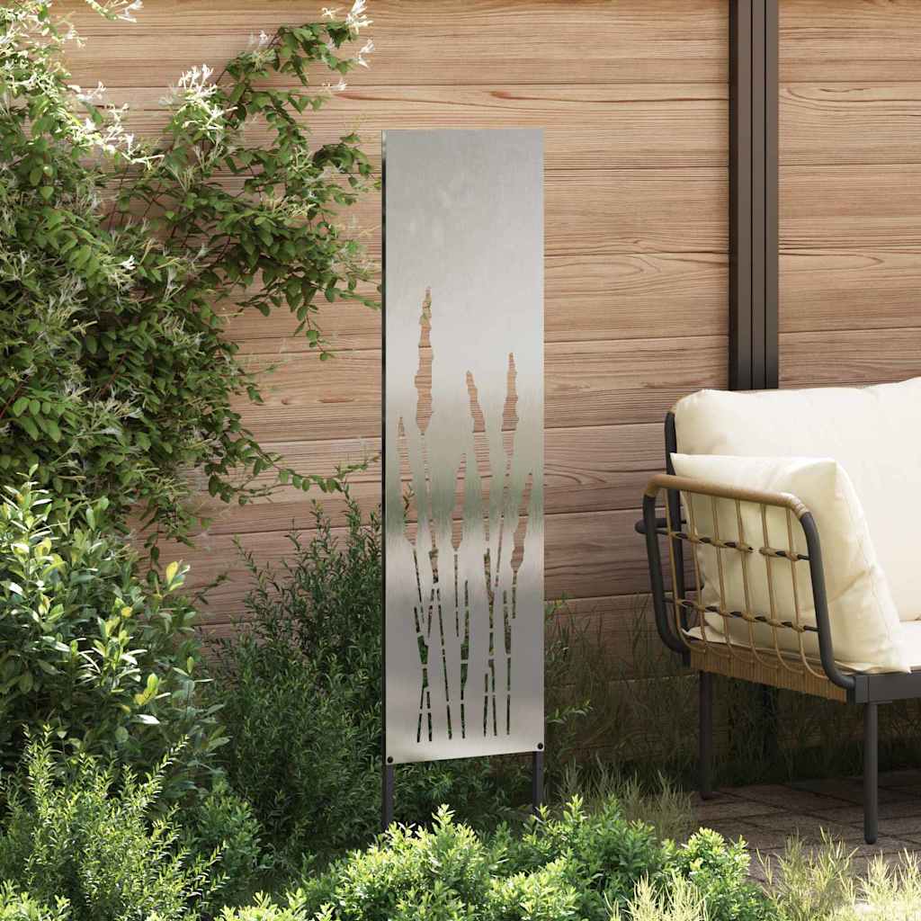 Garden Privacy Screen Silver 32 x 140 cm Stainless Steel