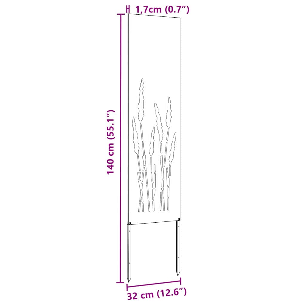 Garden Privacy Screen Silver 32 x 140 cm Stainless Steel