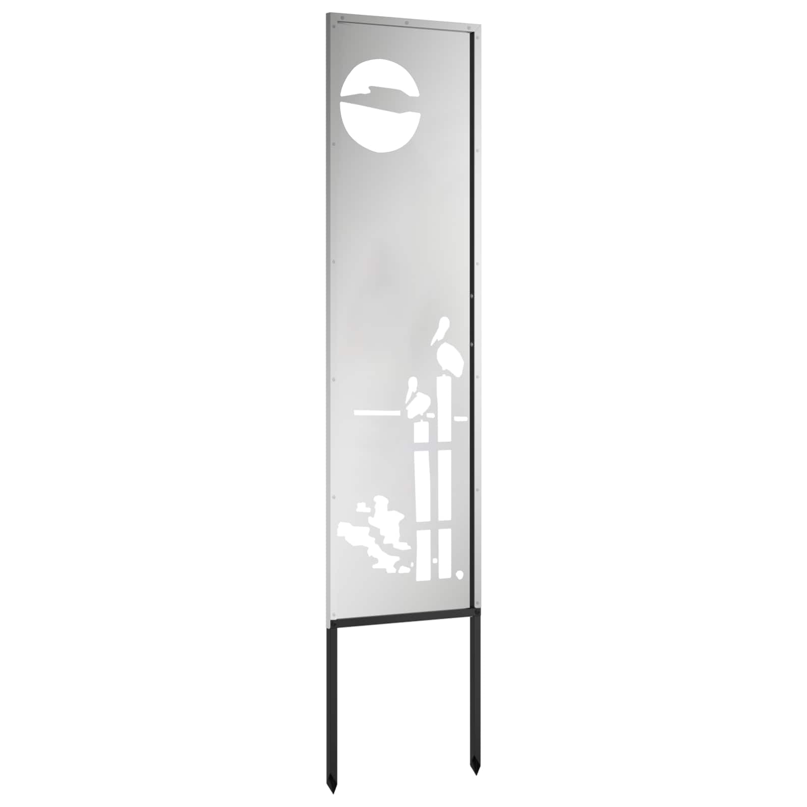 Sodo privatumo ekranas „Fretwork“ Sidabro 32 x 140 cm