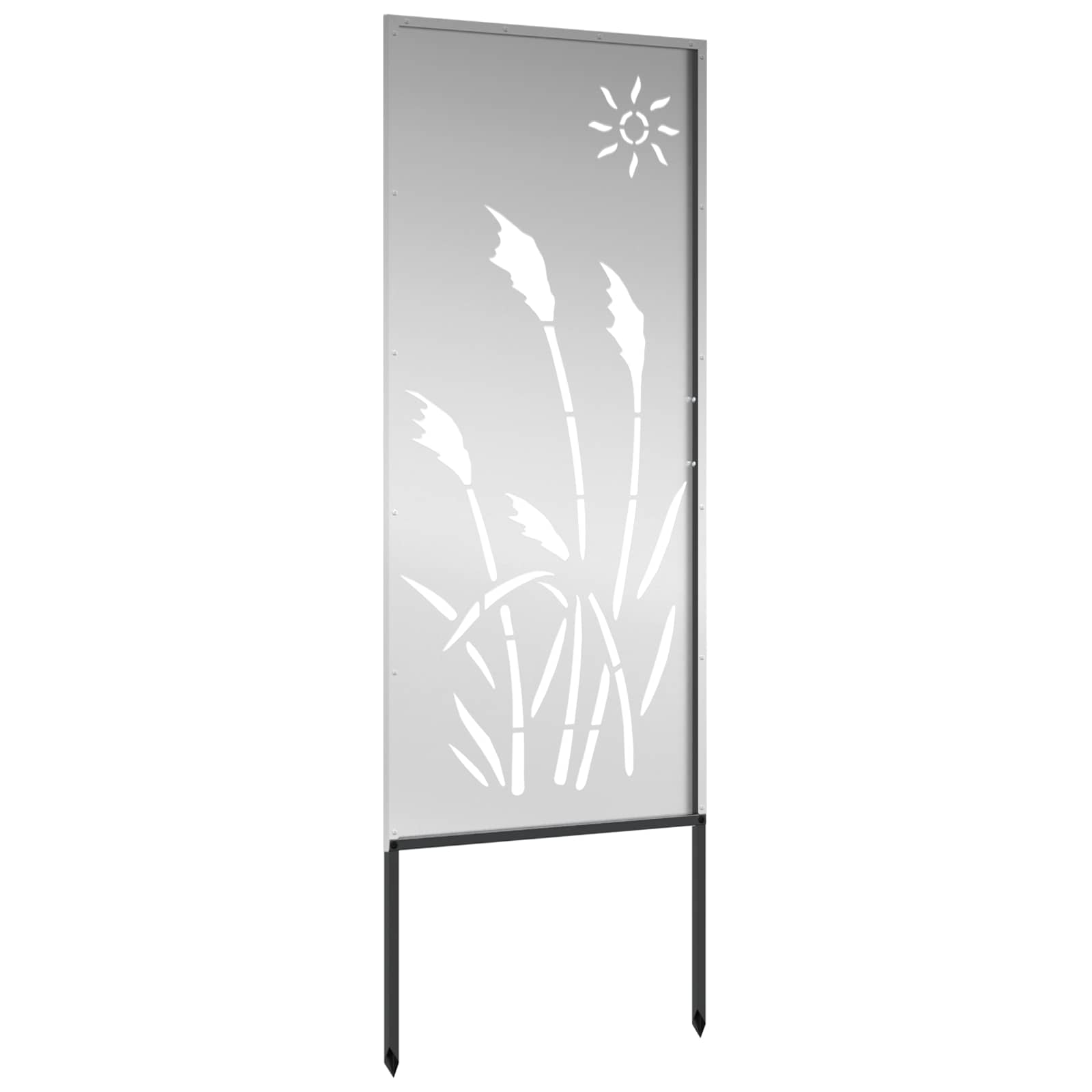 Sodo privatumo ekranas „Fretwork“ Sidabro 50 x 140 cm