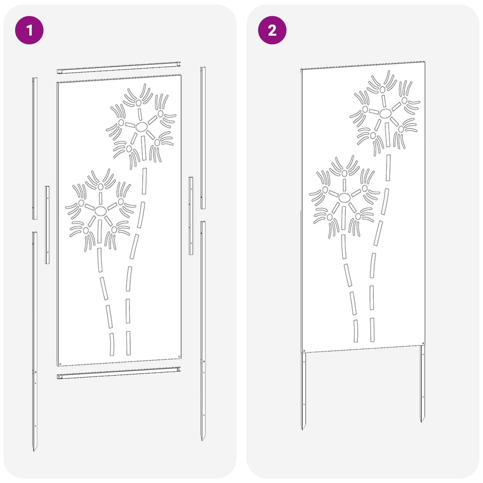 Sodo privatumo ekranas „Fretwork“ Antracitas 50 x 140 cm