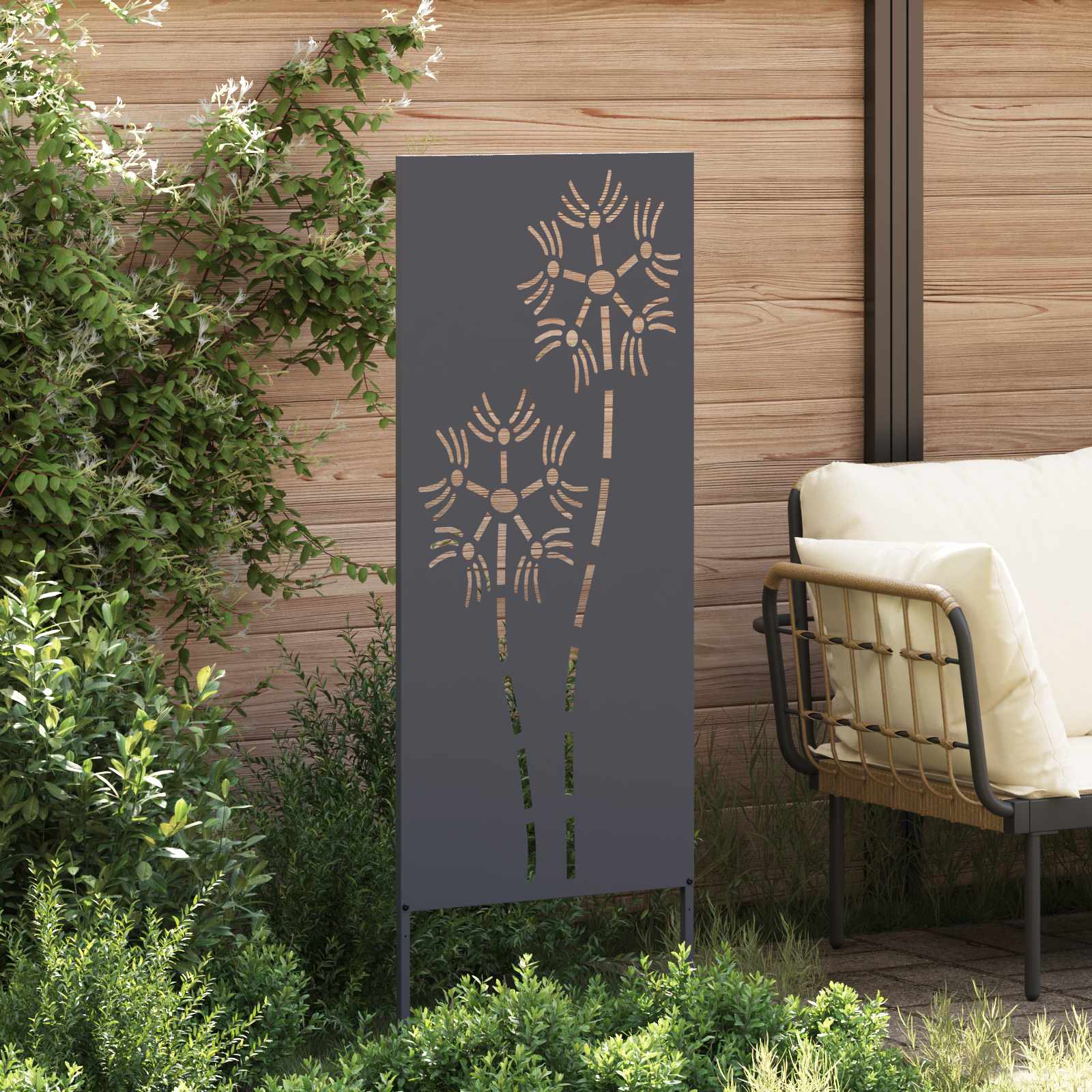 Sodo privatumo ekranas „Fretwork“ Antracitas 50 x 140 cm