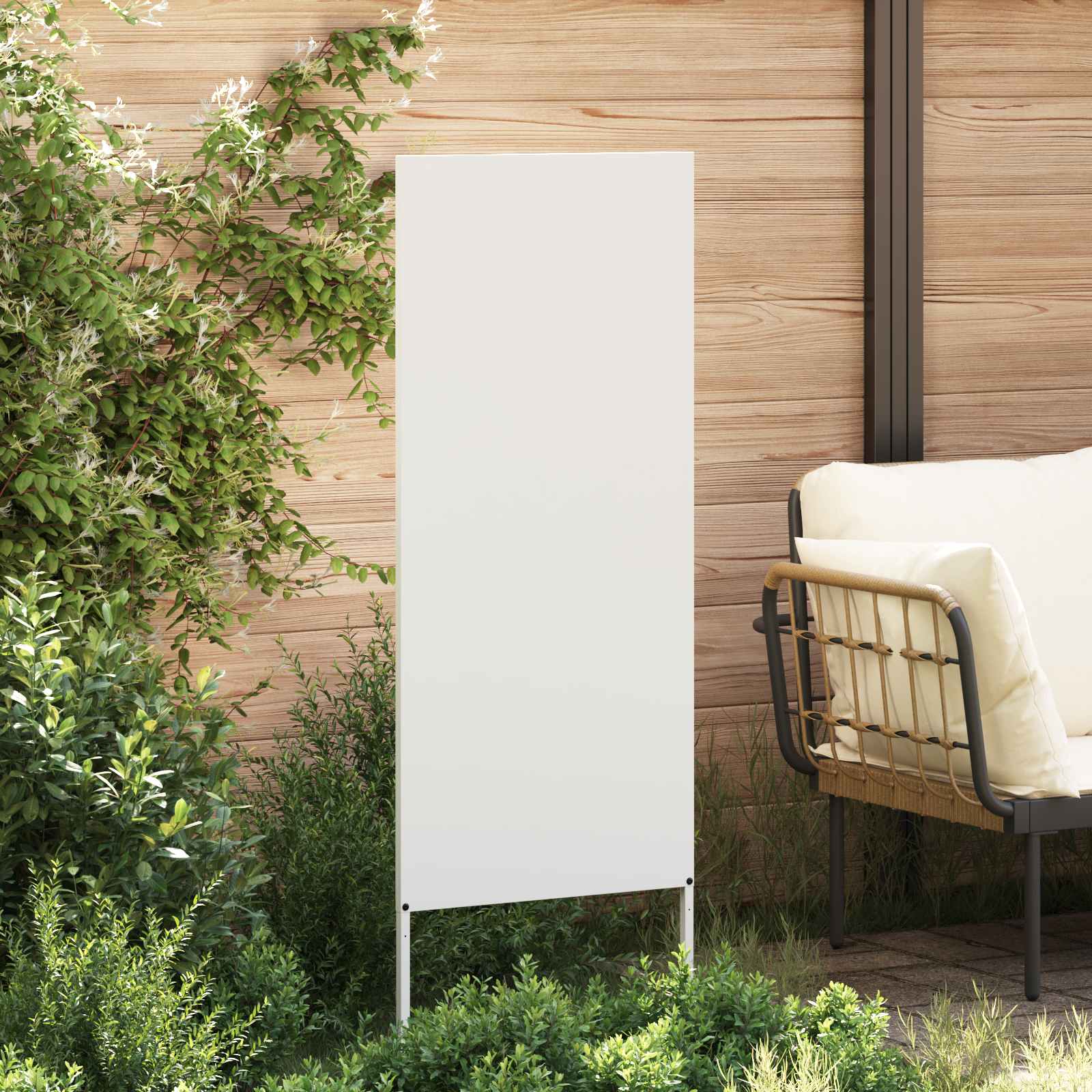 Sodo privatumo ekranas „Fretwork“ Balta 50 x 140 cm