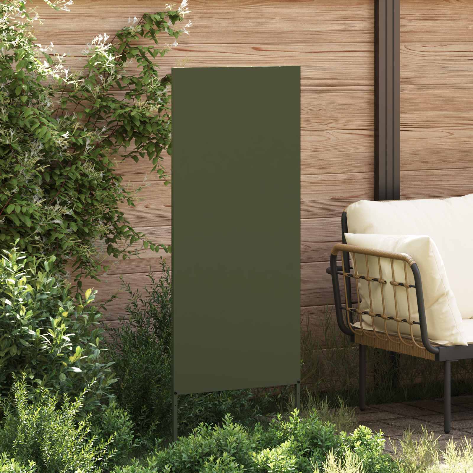 Sodo privatumo ekranas „Fretwork“ Alyvuogių žalia 50 x 140 cm