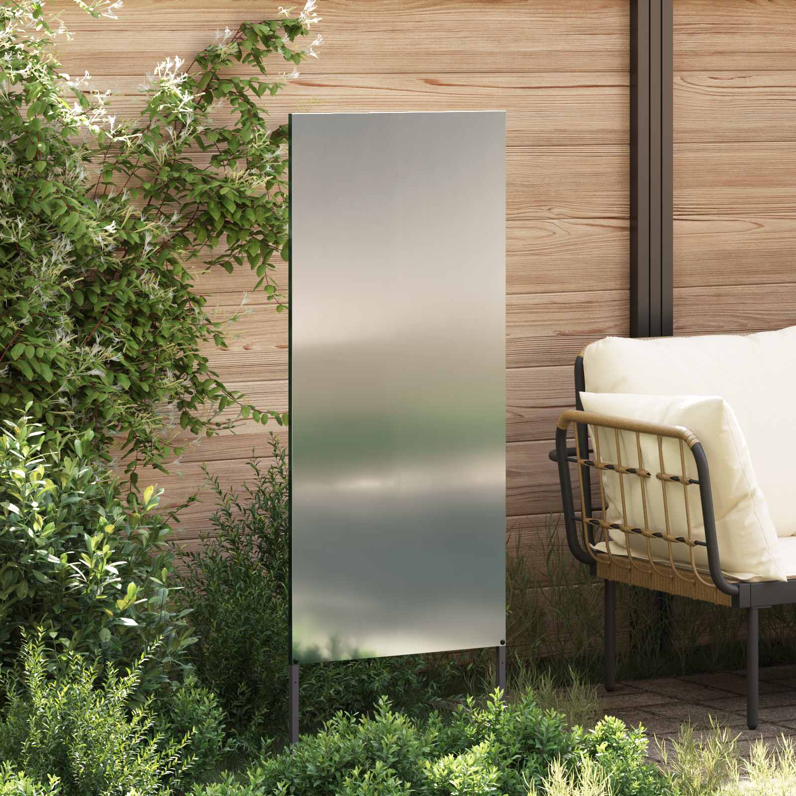 Dārza privātuma ekrāns "Fretwork" Sudraba 50 x 140 cm