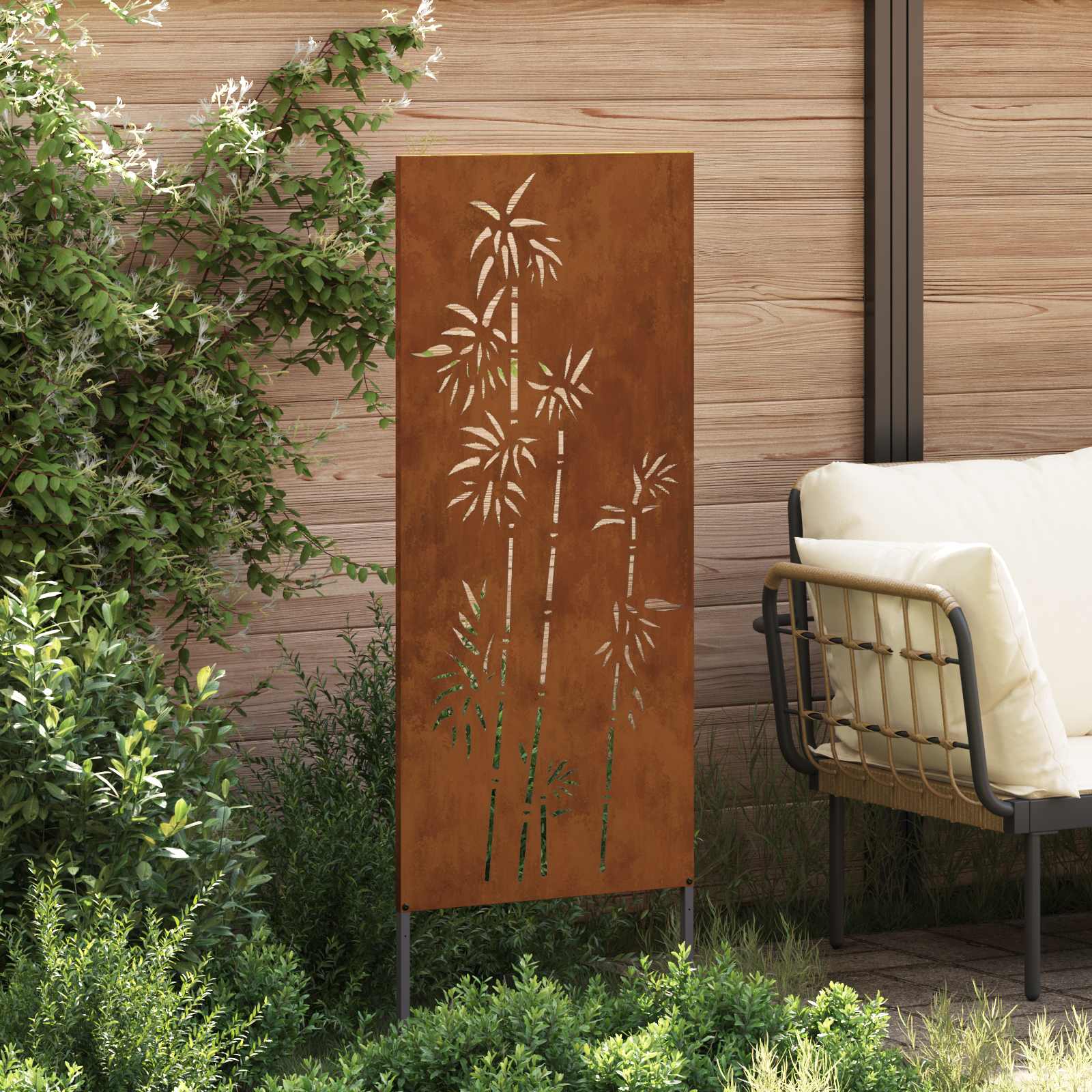 Sodo privatumo ekranas Gėlių Rūdijanti 50 x 140 cm