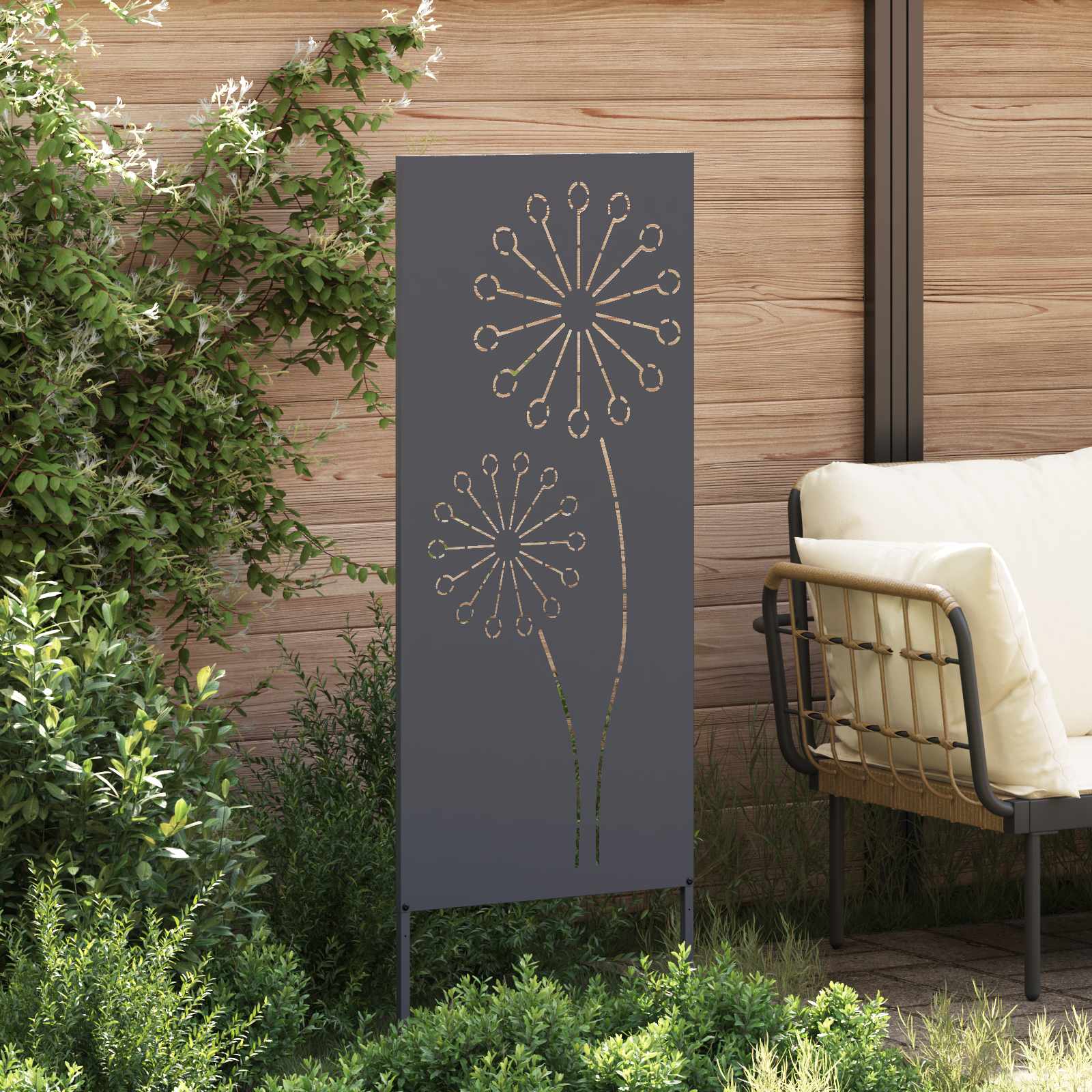 Sodo privatumo ekranas „Fretwork“ Antracitas 50 x 140 cm