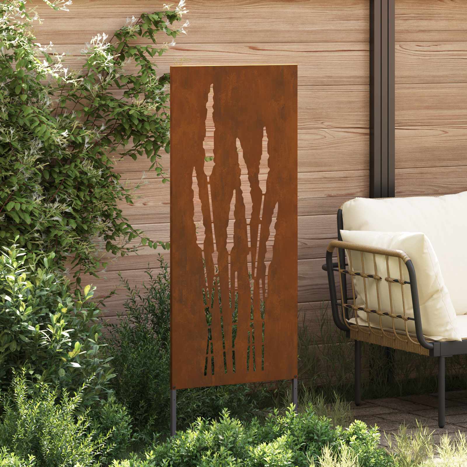 Sodo privatumo ekranas Gėlių Rūdijanti 50 x 140 cm
