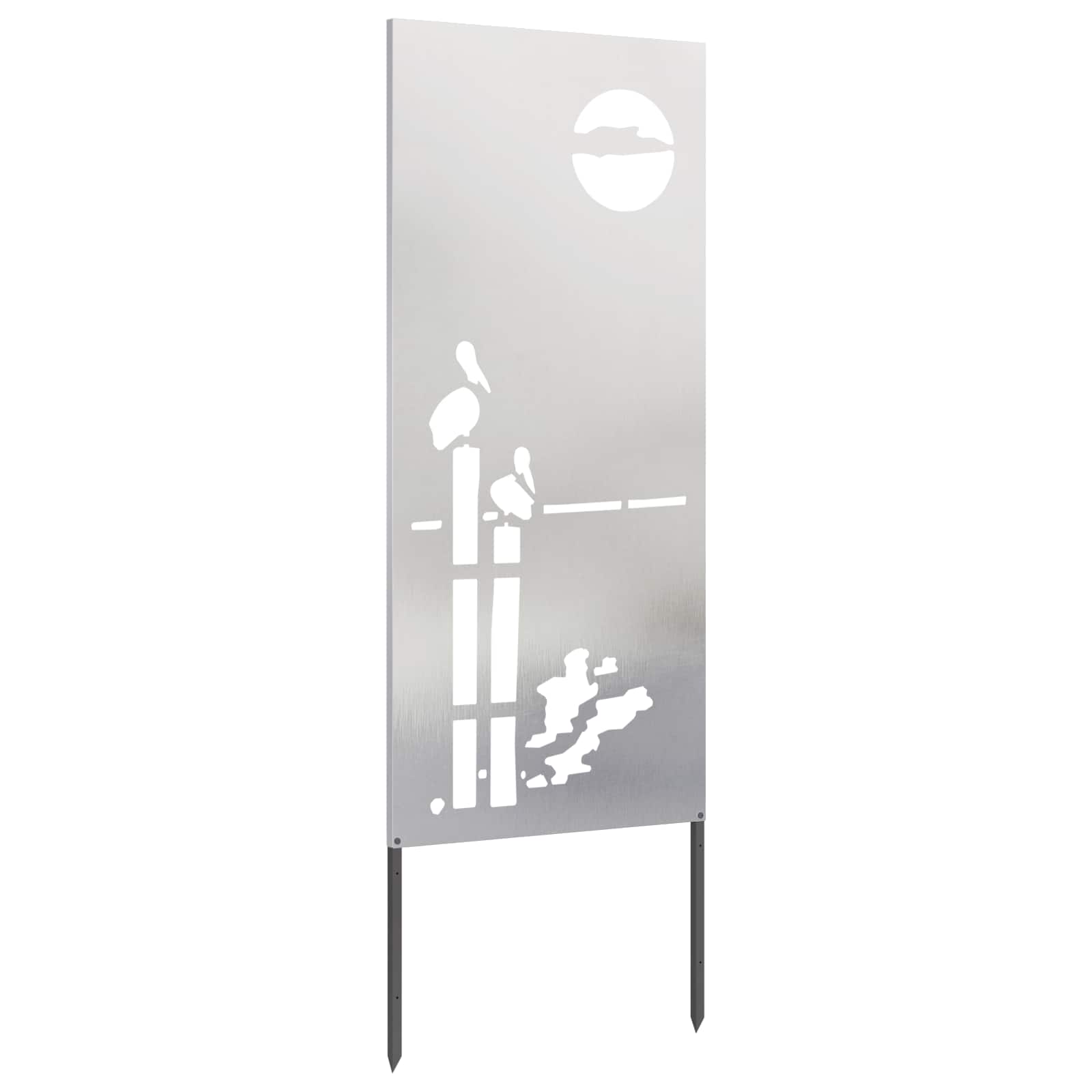 Sodo privatumo ekranas Sidabro 50 x 140 cm Nerūdijantis plienas