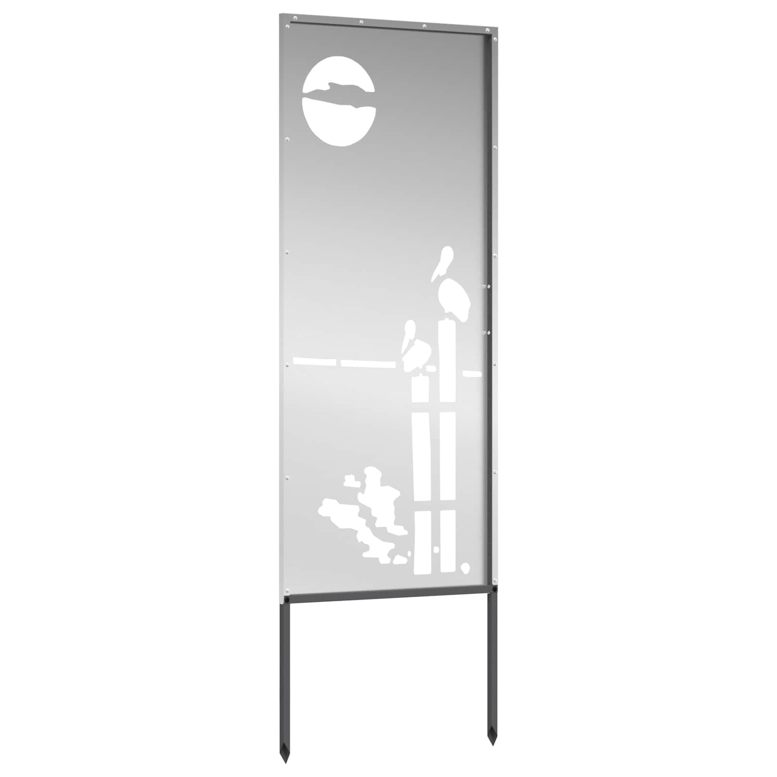 Sodo privatumo ekranas „Fretwork“ Sidabro 50 x 140 cm
