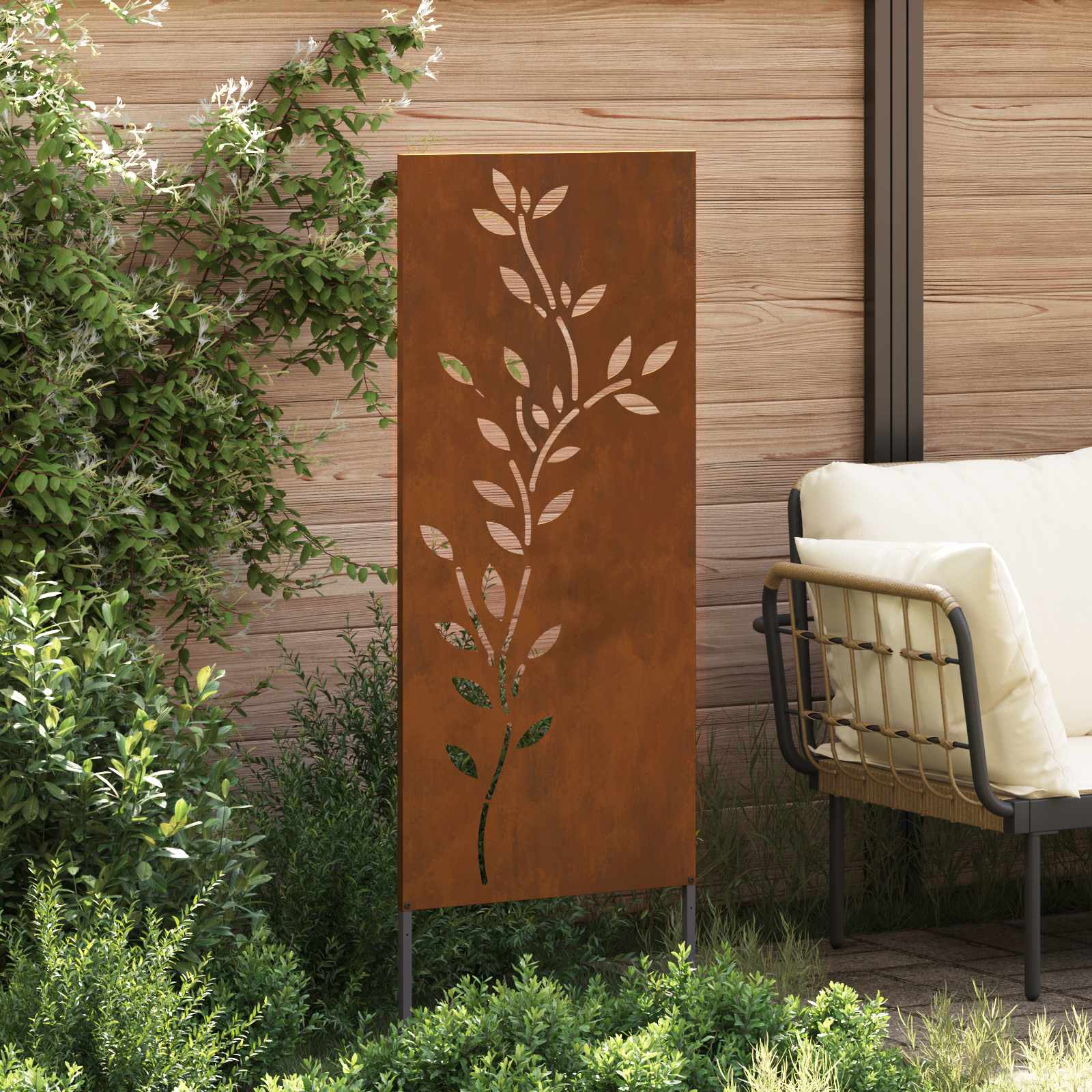 Sodo privatumo ekranas Gėlių Rūdijanti 50 x 140 cm