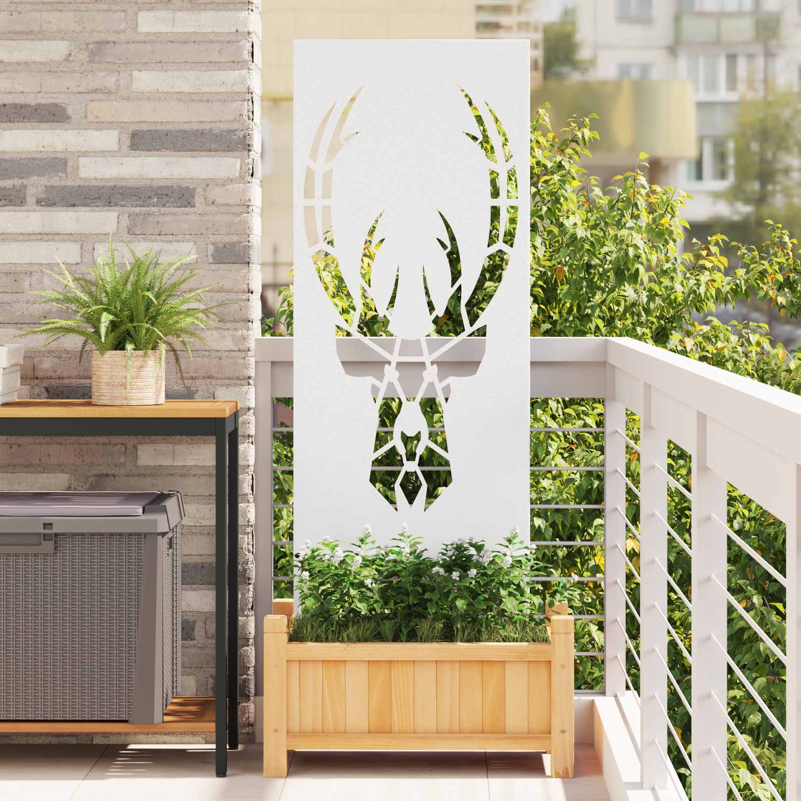 Garden Privacy Screen Animal Prints White 50 x 140 cm