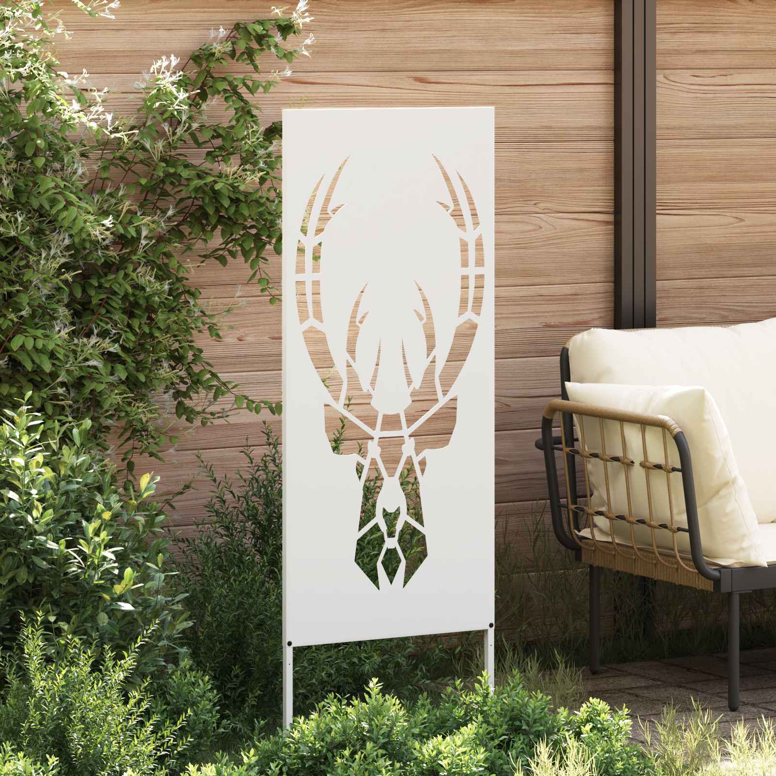 Garden Privacy Screen Animal Prints White 50 x 140 cm