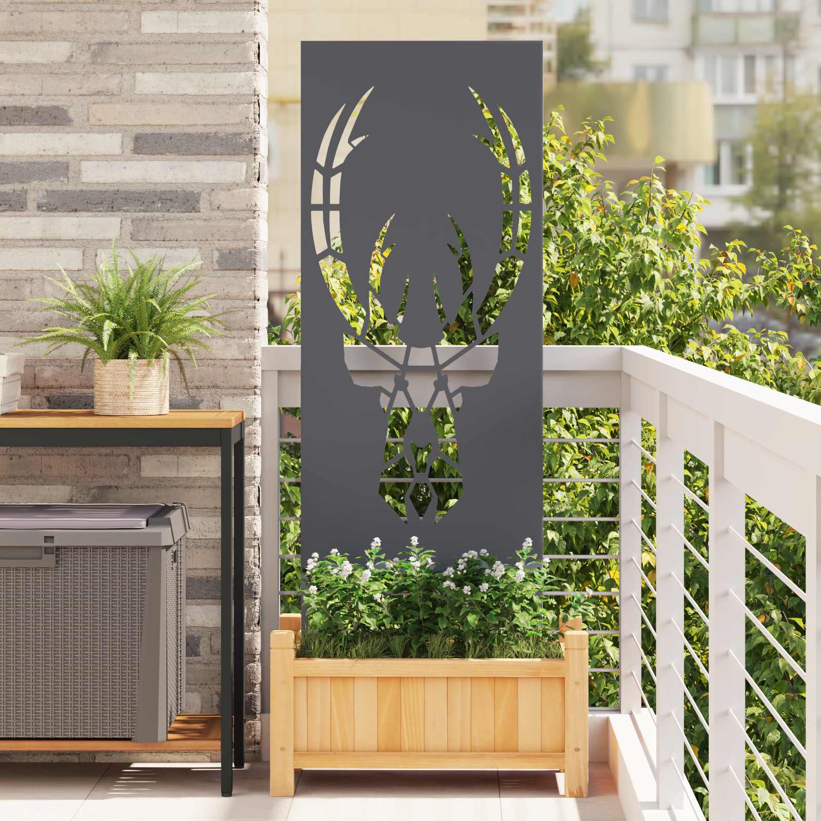 Dārza privātuma ekrāns Dzīvnieku raksti Antracīts 50 x 140 cm