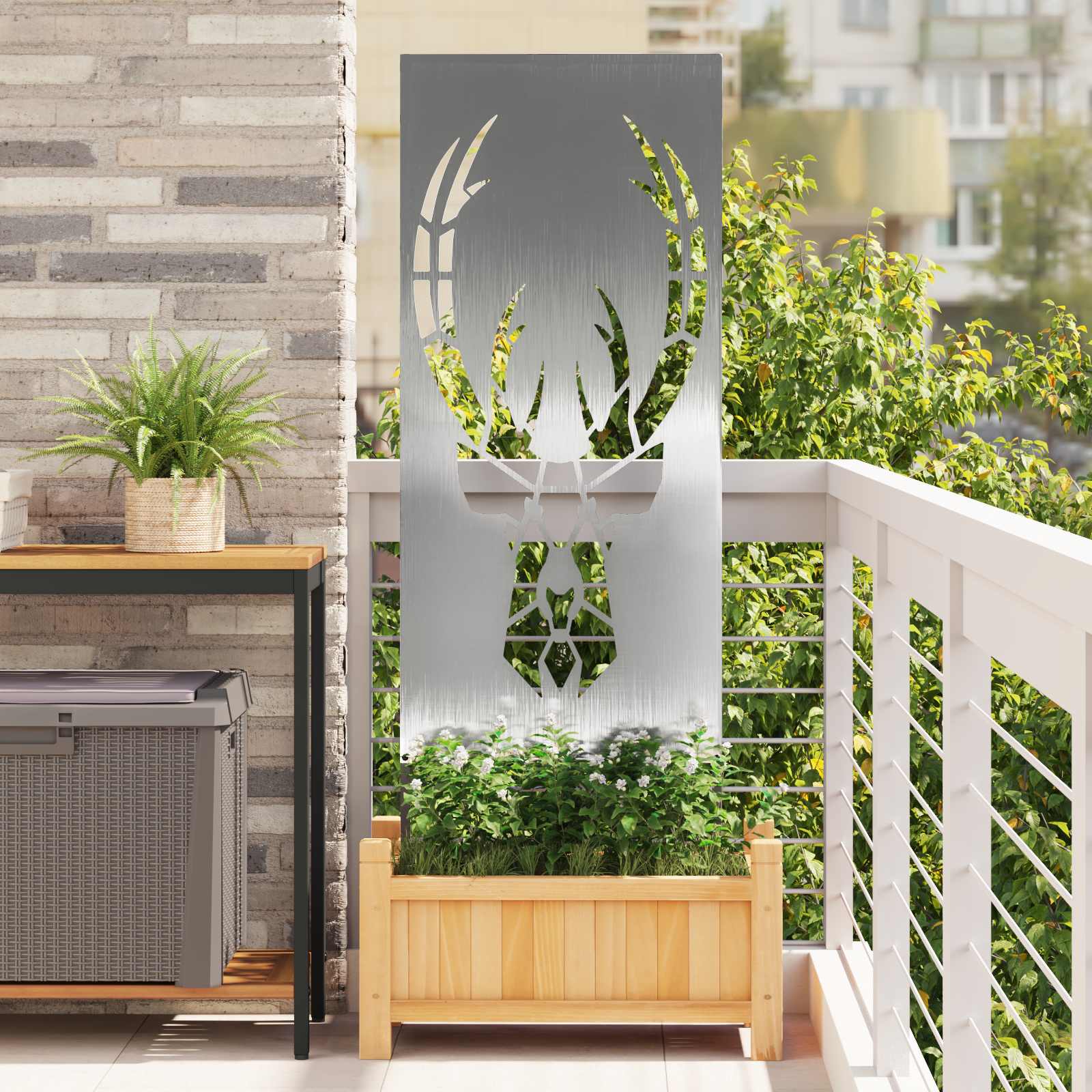 Dārza privātuma ekrāns Sudraba 50 x 140 cm Nerūsējošais tērauds