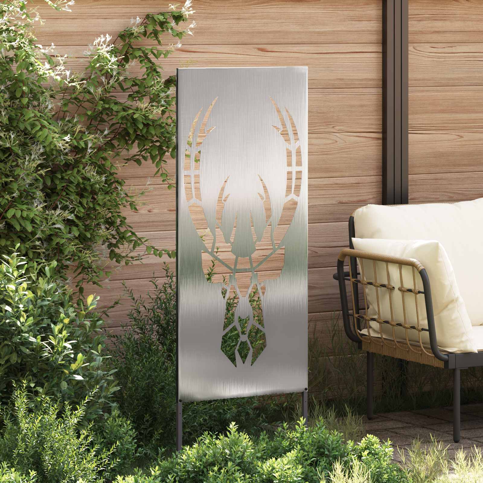 Dārza privātuma ekrāns Sudraba 50 x 140 cm Nerūsējošais tērauds