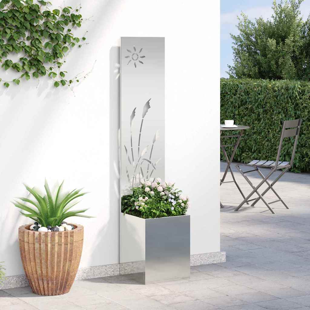 Sodo privatumo ekranas „Fretwork“ Sidabro 32 x 140 cm
