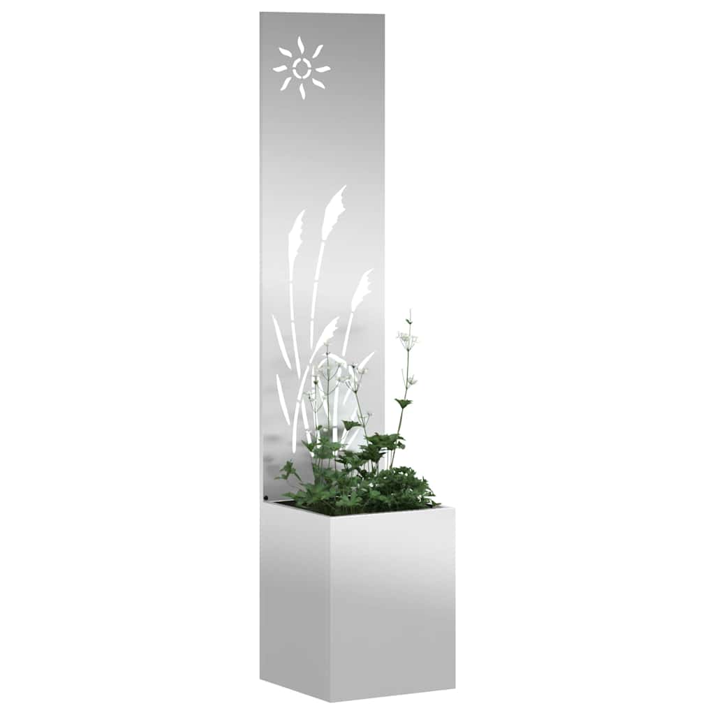 Sodo privatumo ekranas „Fretwork“ Sidabro 32 x 140 cm